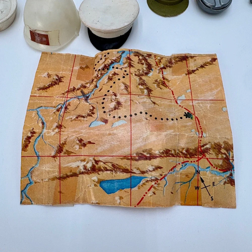 Vintage 1970s GI Joe Accessories Lot Hats Boots Weapons Map Gas Mask Replacement
